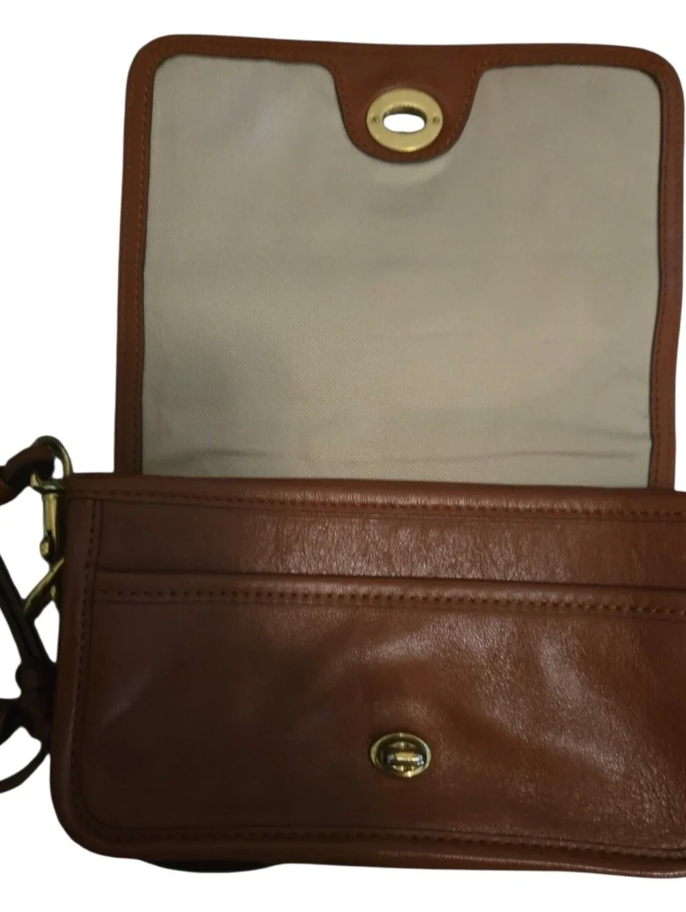 Vintage 2012 Coach Legacy Penny Cognac Crosbody W/ Cross Turnlock (Style) 19914